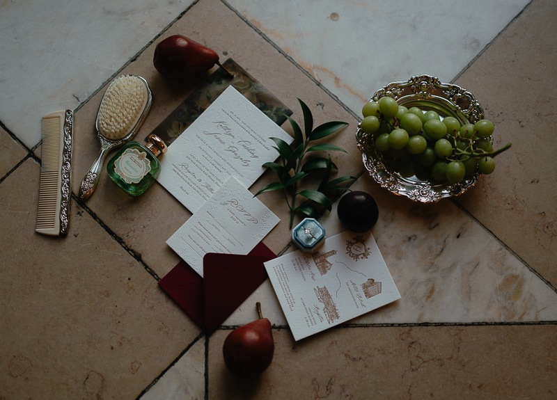 Editorial bridal detail flat lay for a luxury Armour House wedding in Lake Forest